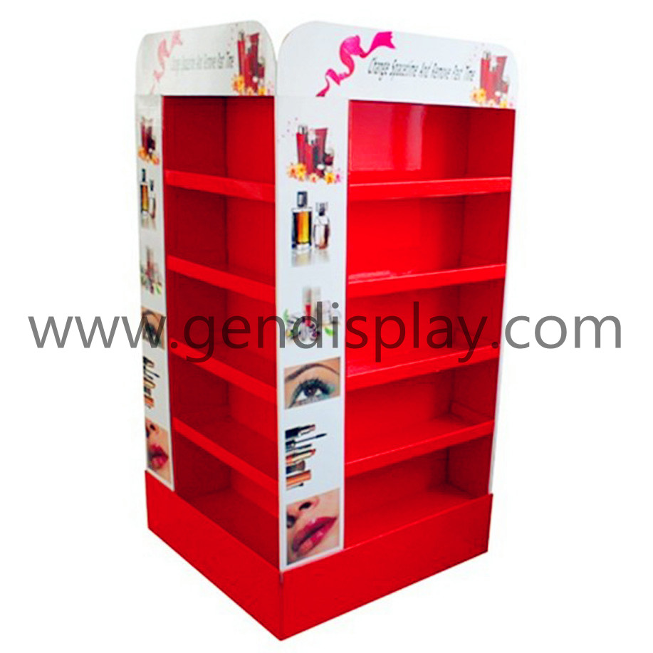 Pos Cardboard Make Up Display Stand, POP Cosmetic Display Unit(GEN-FD092)