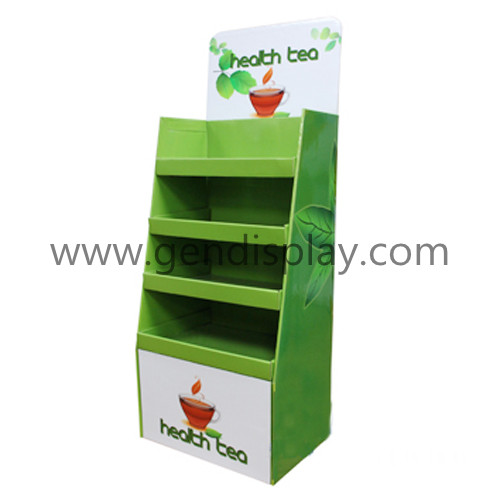 Promotional Cardboard Display Shelf For Tea, Tea Display Stand (GEN-FD306)