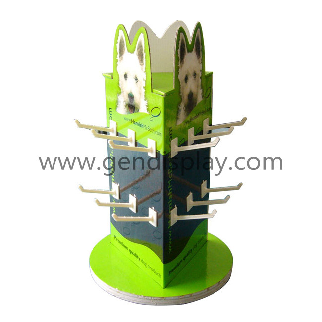 Pos Counter Cardboard Display with Hooks For Pet Products(GEN-CD005)