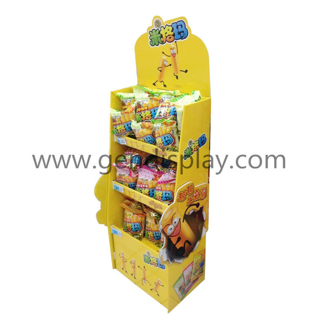 Pos Cardboard Display Shelf For Snacks, POP Custom Foods Display (GEN-FD308)