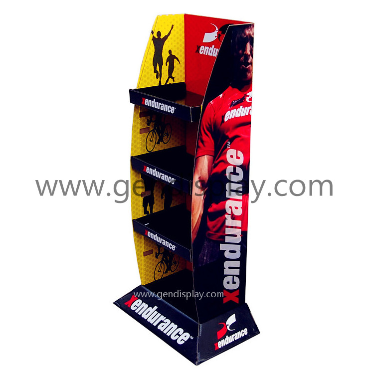 Promotional Cardboard Sports Floor Display Shelf Stand (GEN-FD215)