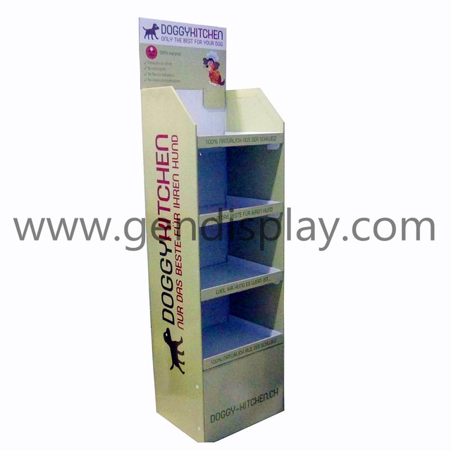 Cardboard Pet Food Display, Doggy Foods Display Stand (GEN-FD102)